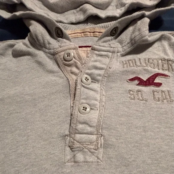 Hollister Gray Hoodie with Red Logo - Picture 2 of 3